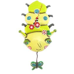 Wall clock 'Allen Designs'green butterfly caterpillar - 30.5