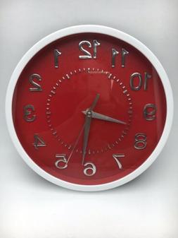 Wall Clock Decorative Decor Silent Round School Home Office 