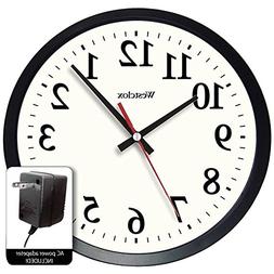 Westclox 14" Round Electric Powered Office Wall Clock, White