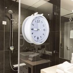Wall Clock Mini Waterproof Bathroom Kitchen Suction Cup Batt