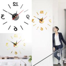 Wall Clock Mirror DIY Sticker Full Digital Home Bedroom Back