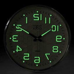 Wall Clock Night Light Function 13 Inch Wall Clock With Sile