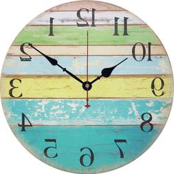 Yesee Wall Clock Non Ticking Decorative Wooden Wall Clock Ba