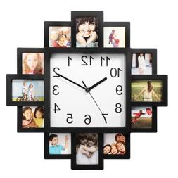Photo Frame Clock Picture Collage 12-P Display Wall Clock Ph
