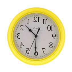 Wall Clock Quartz Battery Operated 9inch Round for Home/Offi