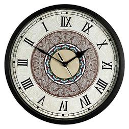 SMILEMARY Wall Clock,12 inch Black Wall Clock European Style