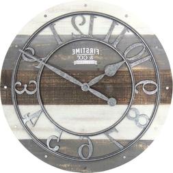 Wall Clock Shabby Wood Rustic Farmhouse Antique Style Home D