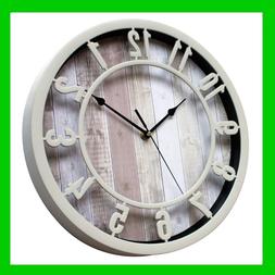 Wall Clock Silent Non-Ticking 12" Rustic Decorative Noiseles