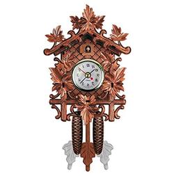 - Vintage Home Decorative Bird Wall Clock Hanging Wood Cucko