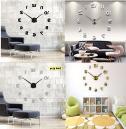 Wall Quartz Clock Horloge 3D DIY Mirror Stickers For Living 