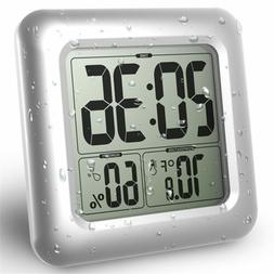 Waterproof Kitchen Bathroom Clock Digital Temperature Suctio