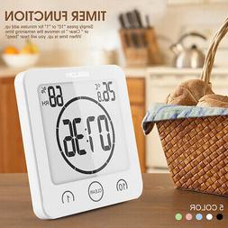 Waterproof Shower Clock Alarm Timer Suction Bath Bathroom Hu