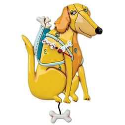 Allen Designs "Buddy N Bones" Whimsical Dog Pendulum Wall Cl