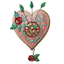 Allen Designs "Love Blooms" Whimsical Heart Pendulum Wall Cl