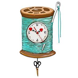 Allen Designs "Needle & Thread" Whimsical Sewing Pendulum Wa