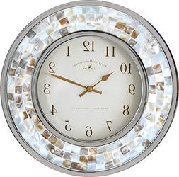 FirsTime White Pearl Mosaic Wall Clock