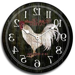 White Rooster Tavern Wall Clock, Available in 8 Sizes, Most 