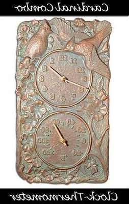 Whitehall Cardinal Clock-Thermometer Combo Indoor-Outdoor - 
