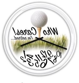Who Cares I'm Retired! Golfer Wall Clock RETIREMENT GIFT PAR