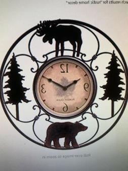 Wildlife Wire Wall Decoractive Clock 11" Total Diameter, 6" 