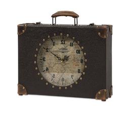 Wildon Home World Map Suitcase Clock