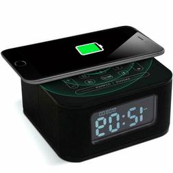 Homtime Wireless Charging Alarm Clock Radio Bluetooth Speake