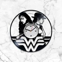 Wonder Woman Vinyl Wall Art Large Clock Gift For Him Xmas Gi