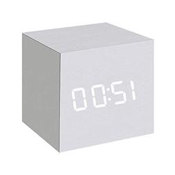 Wood Alarm Clock Digital LED Light Minimalist Mini Cube with