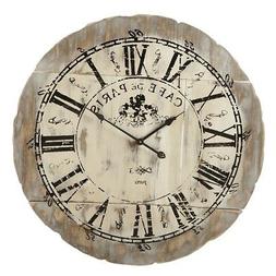CBK Wood Distressed Cafe De Paris Wall Clock 126266