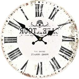 Moonluna Wooden Rustic Wall Clock Farmhouse Style Silent Rou
