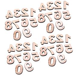 COSMOS 40 PCS Wooden Numbers for DIY Craft, Number 0 to 9, T