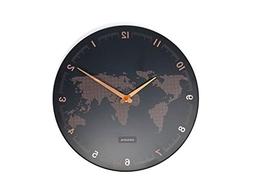 Arospa World View Traveler Map Design Non-Ticking Silent Swe