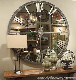 XL 60" Mirrored Round Wall Clock | Oversize Modern Mirror Gl